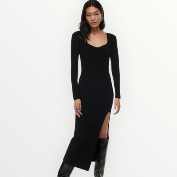 Aritzia Wilfred Tuscany Tight Knit Sweetheart Maxi Dress - Picture 1 of 10